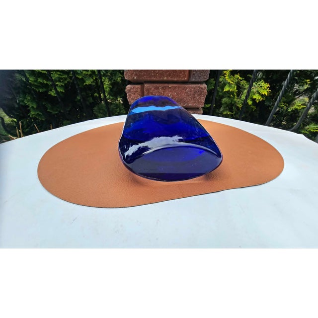 Vintage Cobalt Blue Glass Vase, Magnor Norway, 1960s For Sale - Image 6 of 7