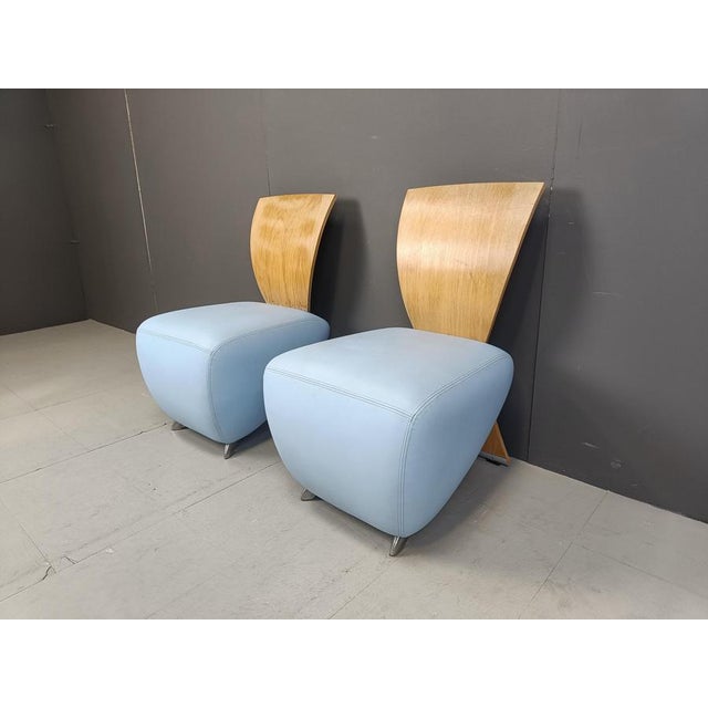 Blue Bobo Lounge Chairs by Dietmar Scharping for Dauphin, 2000s, Set of 2 For Sale - Image 8 of 10