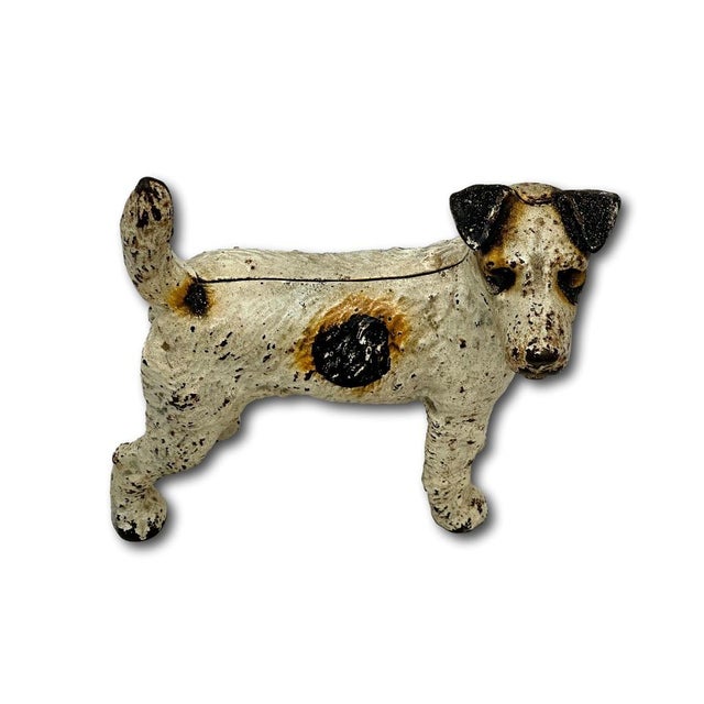 Vintage 1930s American Hubley Manufacturing Company Cast Iron Fox Terrier Dog Doorstop For Sale - Image 11 of 18