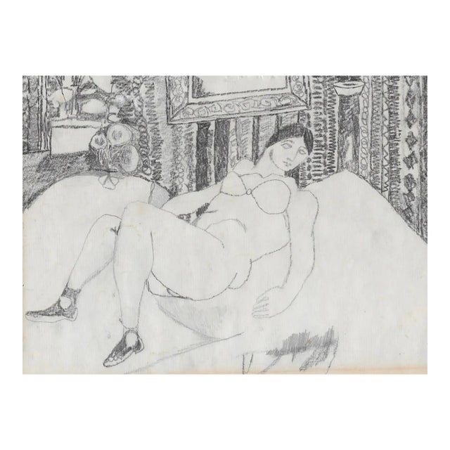 1960s Adrienne Anderson Odalisque Drawing For Sale