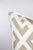 Pair of custom, high-end DVF for Kravet designer linen geometric pattern pillow covers in dune color way. Pattern on...