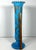 19th Century Victorian Moser Blue Opaline Glass Vase: Gilt Floral Decor, 15.5" For Sale - Image 10 of 10