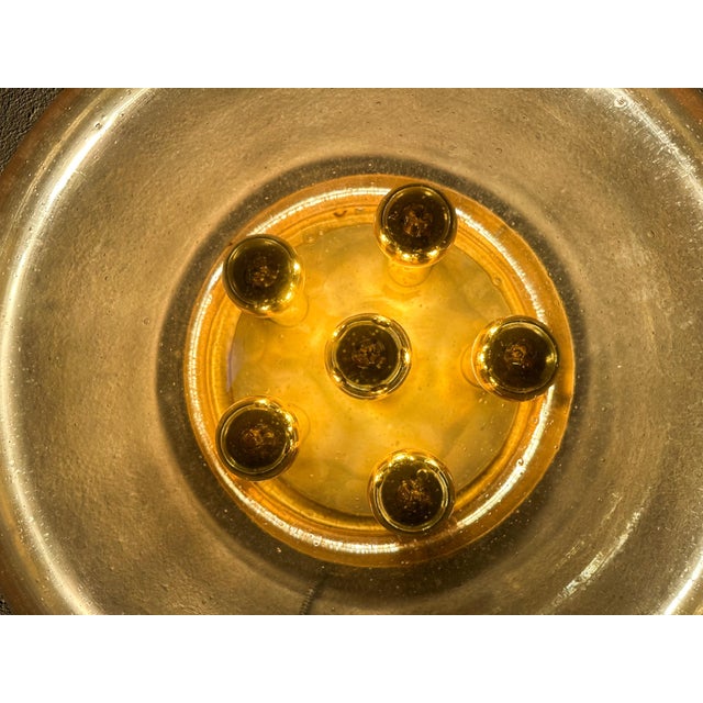 Gold Vintage Flush Mount from Glashütte Limburg, 1970s For Sale - Image 8 of 15