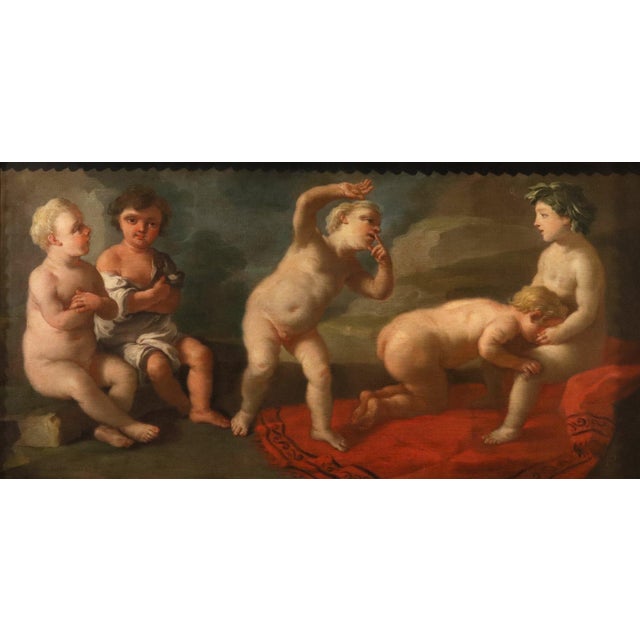 Francesco De Mura, Nude, The Slapping Game, 18th Century, Oil Painting on Canvas, Framed For Sale - Image 12 of 12