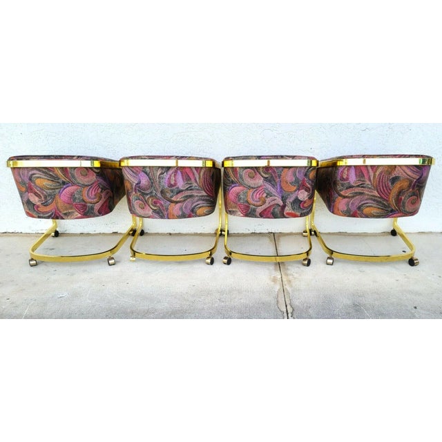 Mid 20th Century Milo Baughman for Design Institute of America Rolling Gaming Dining Club Chairs-Set of 4 For Sale - Image 5 of 13