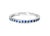 Mid 20th Century 14k White Gold Sapphire Eternity Wedding Band, Size 7 For Sale - Image 4 of 4