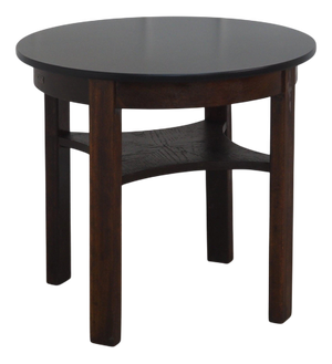 Vintage Round Coffee Table with Black Table Top, 1930s