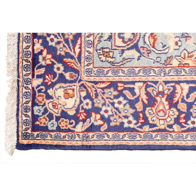 Semi-Antique Hand-Knotted Persian Kashan Rug 4'3" X 6'9" For Sale - Image 14 of 16