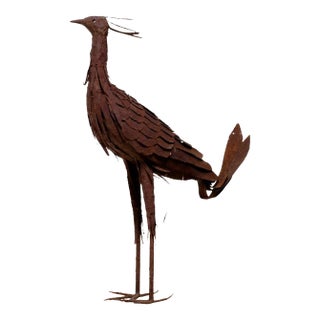 Vintage Heavy-Gauge Metal Peacock For Sale