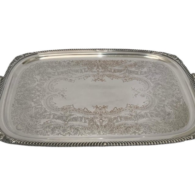 Antique International Silver Co e.g. Webster & Son Large Handled Butler Serving Tray #2191 27.5” Usa 1928-1950s For Sale - Image 9 of 11