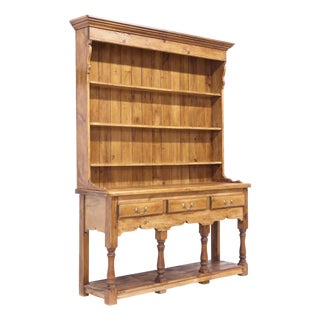 English Pine Dresser With Plate Rack, 19th Century For Sale