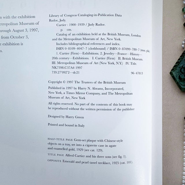Cartier Cartier: 1900-1939 by Judy Rudoe, 1997 1st Edition Jewelry Book, Vintage Fashion Book For Sale - Image 4 of 14