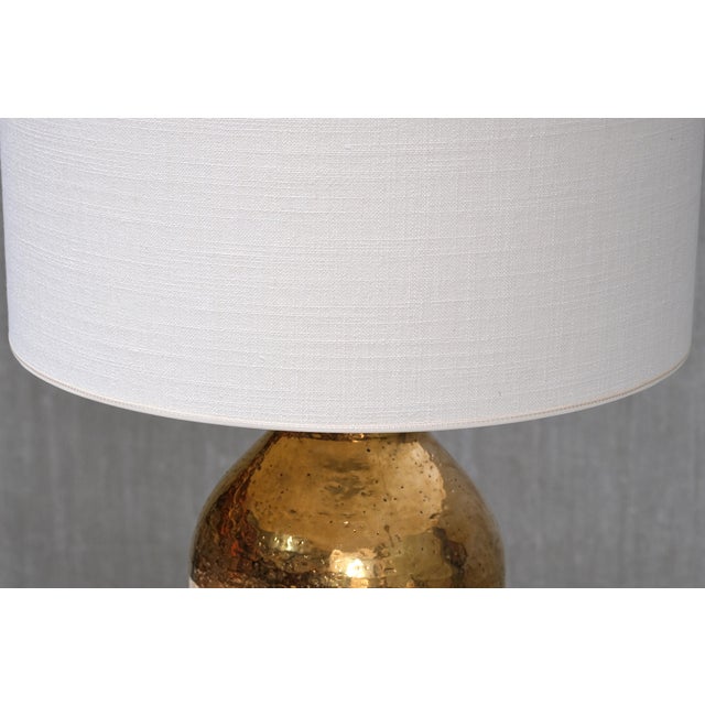 Gold Glazed Ceramic Table Lamps by Aldo Londi for Bitossi for Luxus Vittsjö, 1970s, Set of 2 For Sale - Image 6 of 13