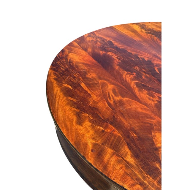 Wood Antique Late Federal Mahogany Three Drawer Center Table on Obelisk Pedestal Base For Sale - Image 7 of 12