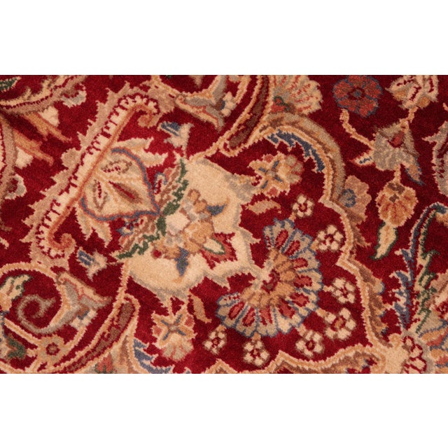 Shabby Chic 1990's Pak-Persian Red/Beige Wool Rug - 6'1'' X 9'1'' For Sale In New York - Image 6 of 9