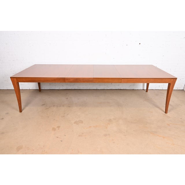 Bill Sofield for Baker Furniture Modern Walnut Extension Dining Table, Newly Refinished For Sale - Image 12 of 12