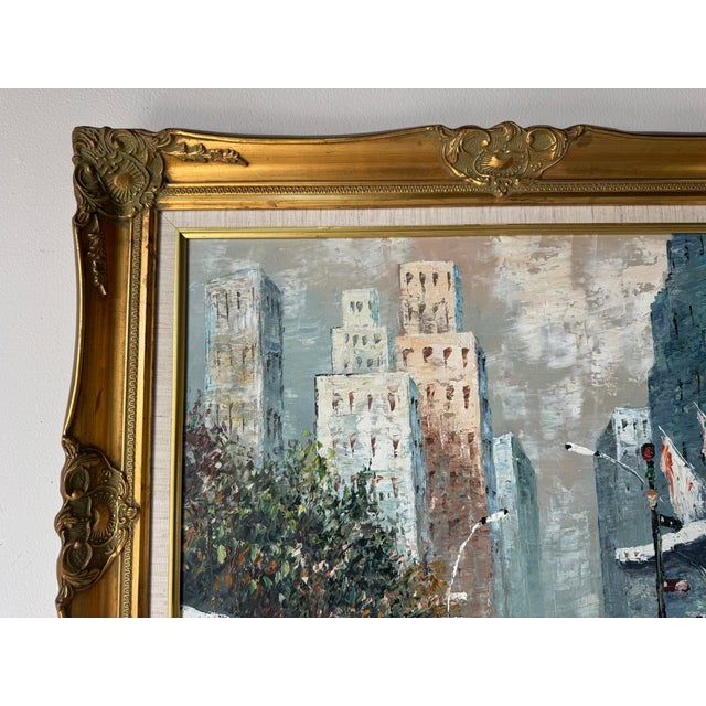 Vintage Windsor Impressionist Cityscape Oil on Canvas Painting – Framed For Sale In Miami - Image 6 of 11