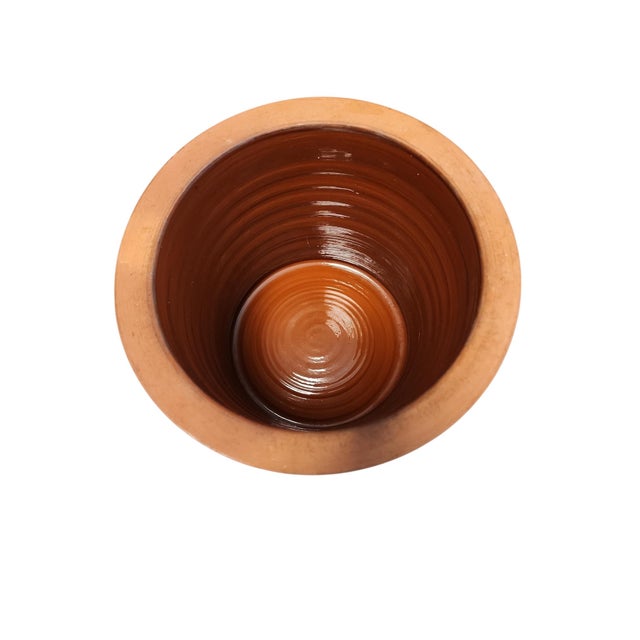 CH Brannam Mid Century English Royal Barum Ware Brannams Terracotta Lidded Bread Bin For Sale - Image 4 of 5