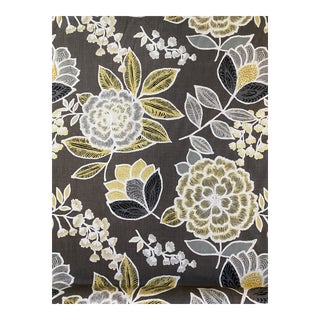 Thibaut F913010 Sulu Charcoal Linen Fabric 5 5/8 Yards For Sale