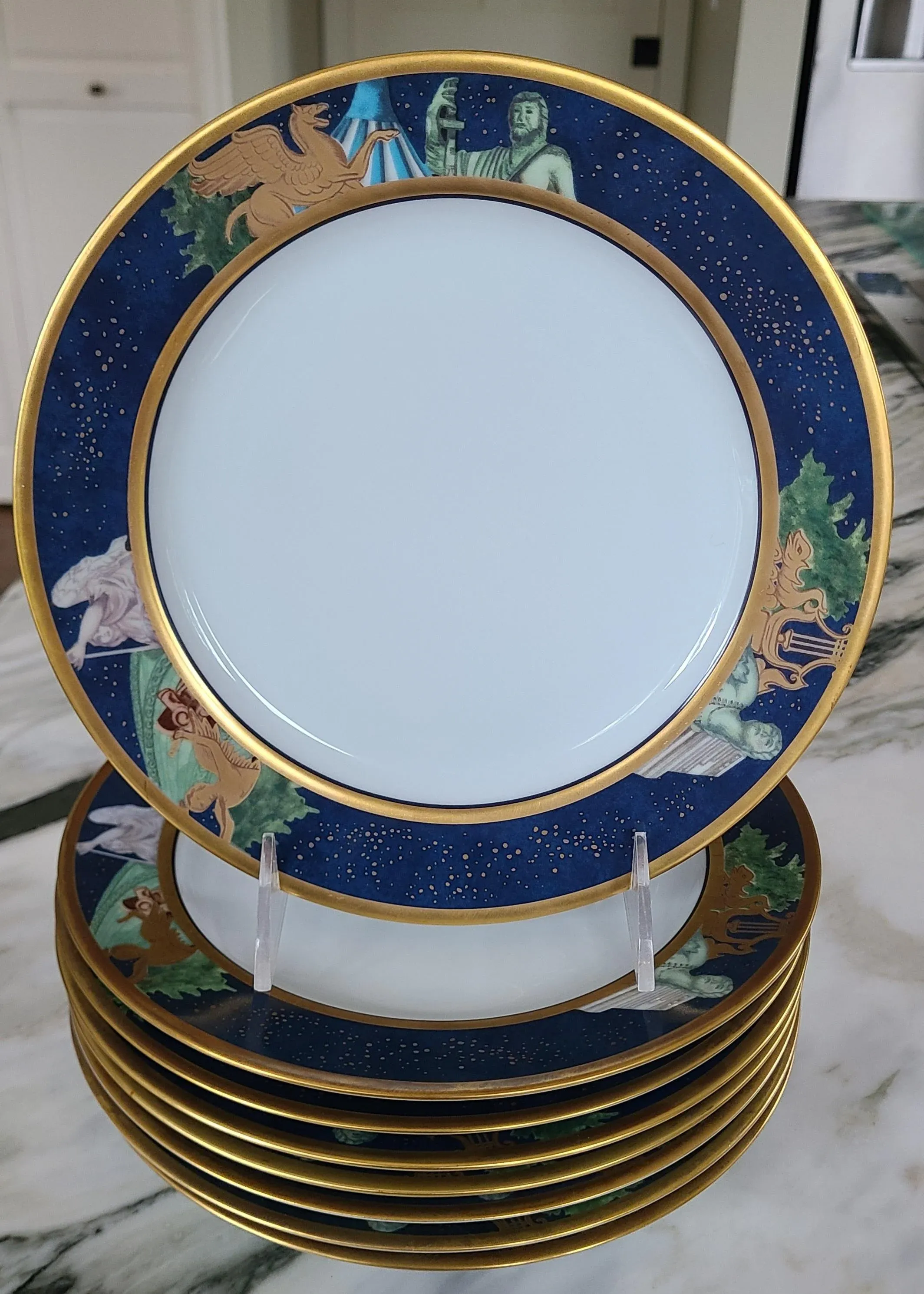 Limoges for Bernardaud Metropoles Pattern Salad Plate | Chairish