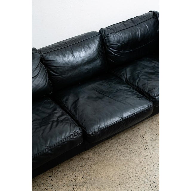Mid 20th Century Danish Modern Sofa Couch 3 Seat Borge Mogensen Leather Black Settee For Sale In Sacramento - Image 6 of 12