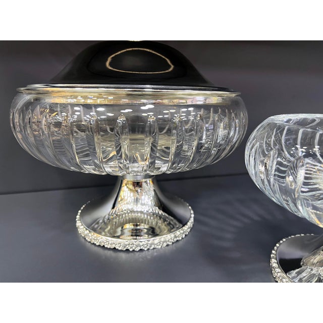 Silver Silver Plated Four-Piece Handcrafted Food Serving Set, Set of 4 For Sale - Image 8 of 11