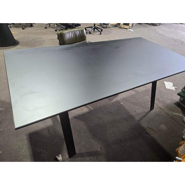 Black Decca Gait 72x36-in Table-Desk With Black Painted Glass Top For Sale - Image 8 of 8