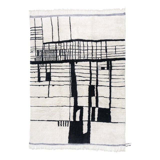 Hand-Knotted Wool Rug by Azele Studio For Sale