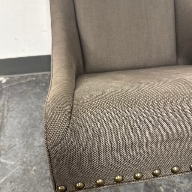 Restoration Hardware Nailhead Fabric Armchair For Sale - Image 12 of 12