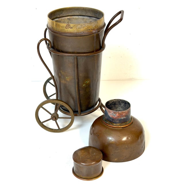 Italian Interwar Industrial Copper Cocktail Shaker with Wheeled Caddy, 1925-35 For Sale - Image 14 of 18