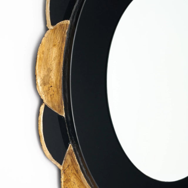 Black Black and Gold Neo Baroque Sunburst Mirror For Sale - Image 8 of 9