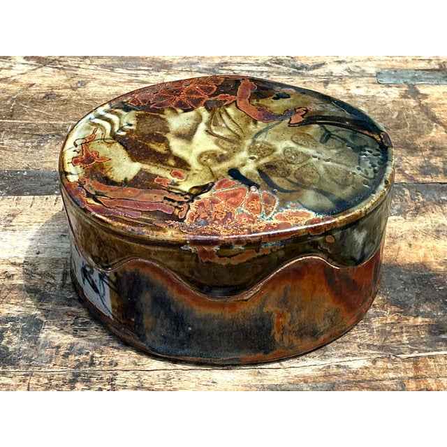 Mid-Century Modern Vintage Original Studio Pottery Box For Sale - Image 3 of 12
