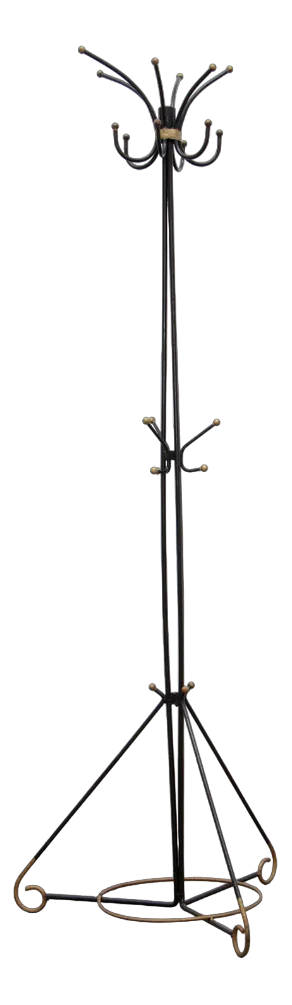 French Hand-Forged Iron Coat Rack, 1960s