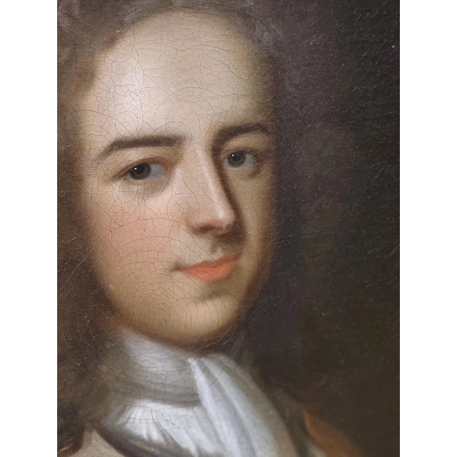 Mid 18th Century 18th Century English Portrait of Thomas Maire of Hardwick Oil on Canvas Framed For Sale - Image 5 of 10