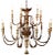 Contemporary Rustic Turned Painted Gold Gray Chandelier For Sale - Image 3 of 3
