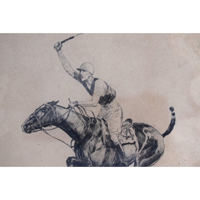 Late 20th Century Paul Brown Polo Player Charging Down the Field Drypoint Etching For Sale - Image 5 of 5