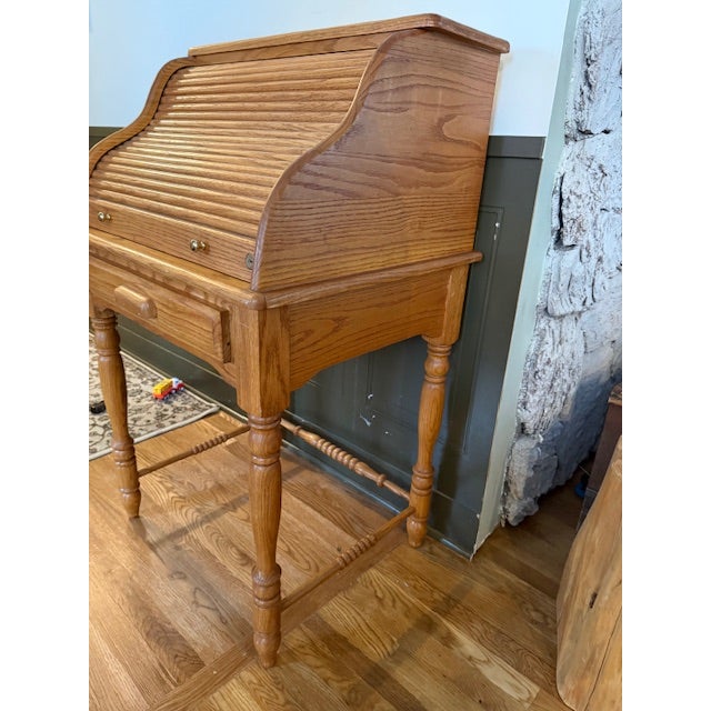 Late 20th Century Rolltop Secretary Desk For Sale - Image 9 of 11
