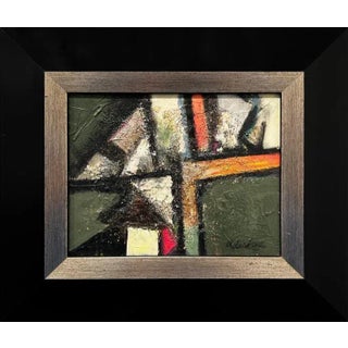 2009 "Abstract With Glitter" Modern Abstract Earth-Toned Geometric Painting by David Adickes For Sale