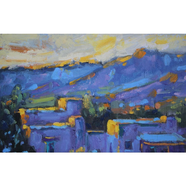 Quiet Places Collection — Evening in New Mexico (12″ H × 16″ W, Original Oil on Linen Panel) For Sale - Image 4 of 18