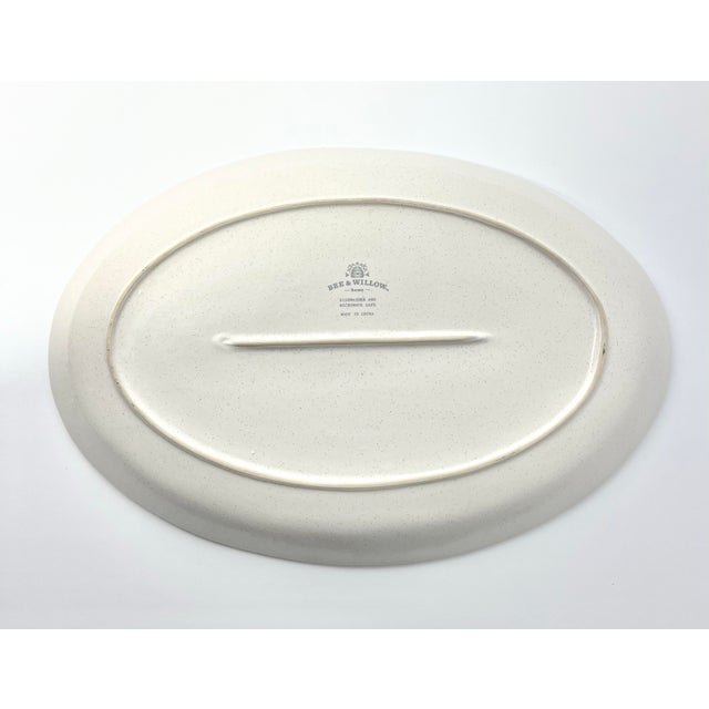Contemporary Bee & Willow “Milbrook, White” Large Oval Ceramic Serving Platter For Sale - Image 4 of 5