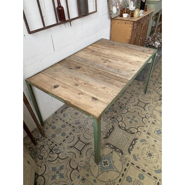 Metal and Wood Dining Table, 1950s For Sale - Image 6 of 11