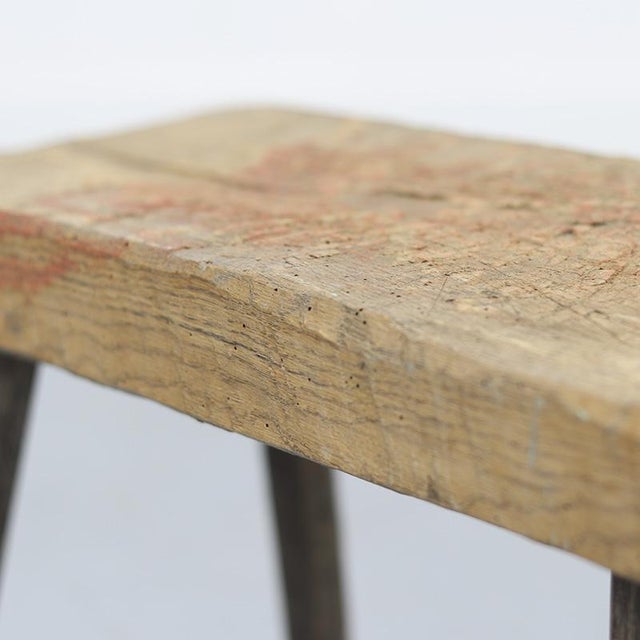Antique Rustic Farmhouse Wabi Sabi Stool or Side Table For Sale - Image 5 of 10