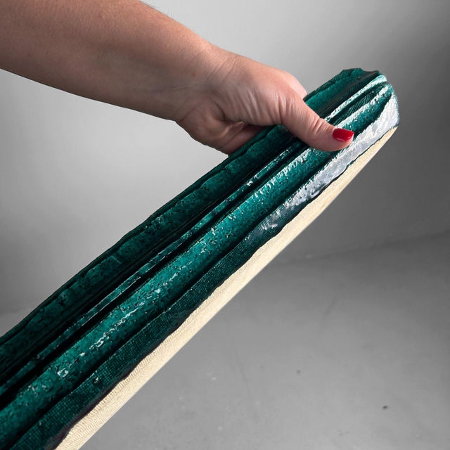 Turquoise Large Japanese Ceramic Tray by Kikuyama, 1950s For Sale - Image 8 of 15