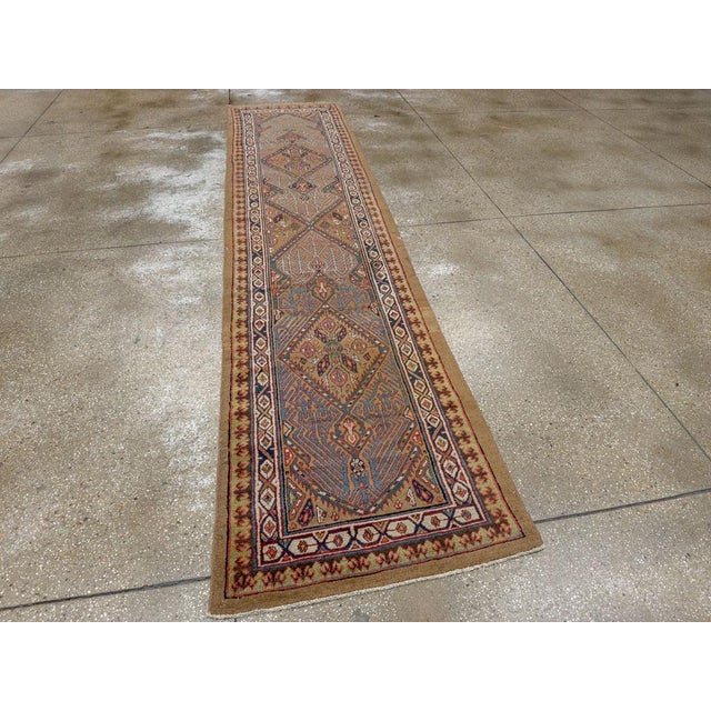 Slate Gray Galerie Shabab Collection Early 20th Century Persian Serab Runner For Sale - Image 8 of 10
