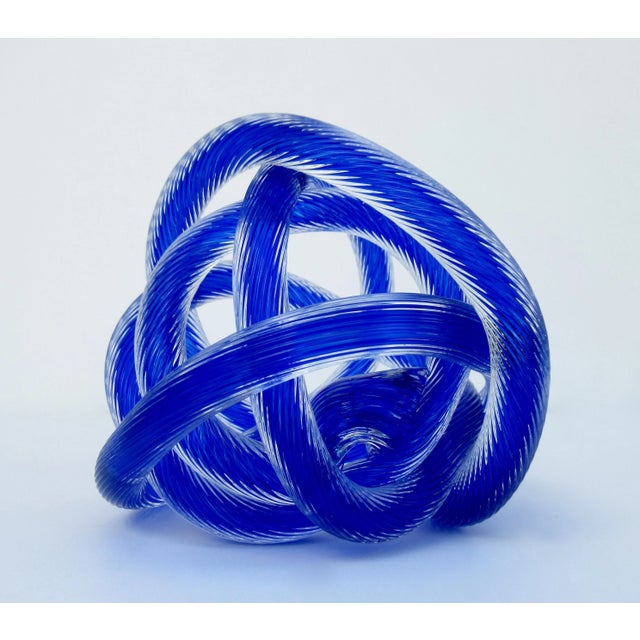 Mid-Century Modern Mid Century C.1970's Italian Lucio Zanetti Large Hand-Blown Murano Knotted, Decorative Accent Piece For Sale - Image 3 of 13