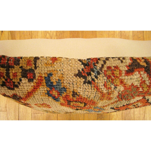 Textile Set of Decorative Antique Persian Sultanabad Pillows with Floral & Geometric - Set of 3 For Sale - Image 7 of 12