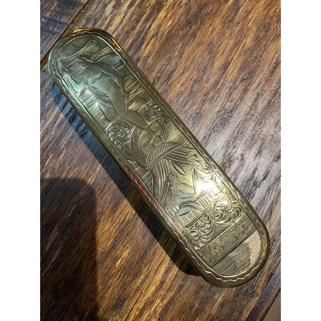 Baroque 18th Century Dutch Brass Tobacco Box: Scandalous Lovers Scene For Sale - Image 3 of 10