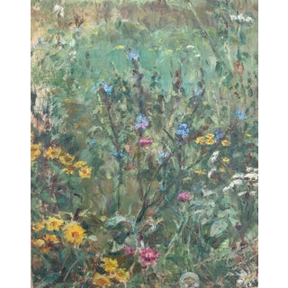 Summer Floral Oil Painting, Ukrainian Impressionism, 1970s Soviet Art 38-30 For Sale