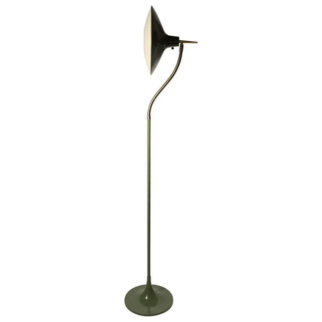 Vintage Laurel Gooseneck Floor Lamp Model B- 683 in Olive For Sale - Image 13 of 13