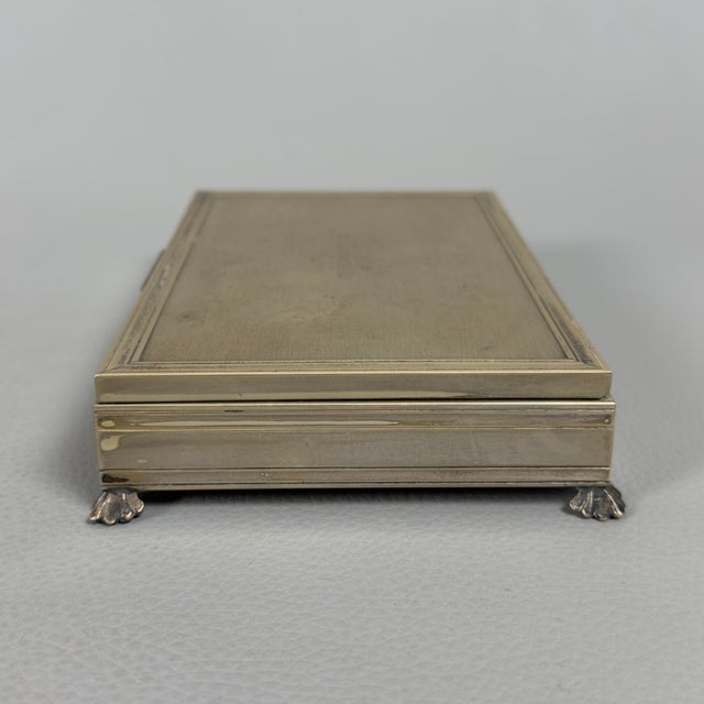 800 Silver Wooden Jewelry Box with Feet, 1982 For Sale - Image 3 of 12